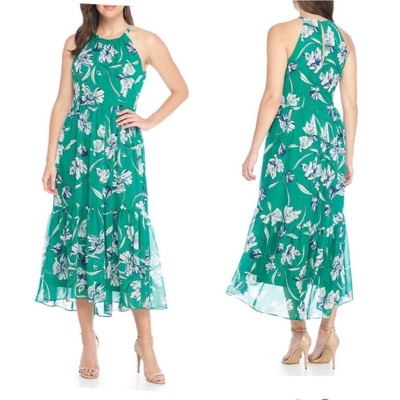 Jessica Howard Dresses & Skirts - Jessica Howard Green Floral Tiered Maxi Dress 16